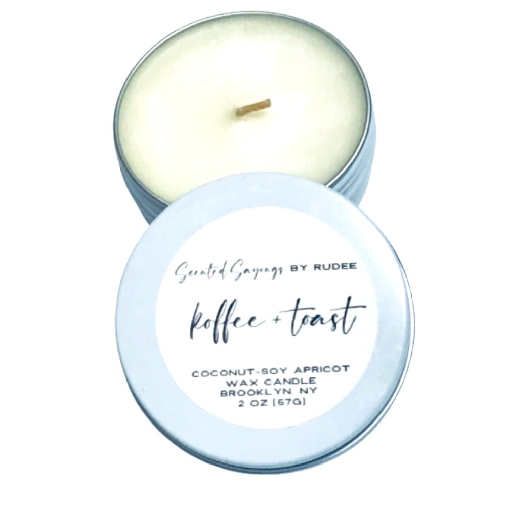 Hand Poured Coffee & Toast Scented Candles by Rudee 2oz (Travel Size)